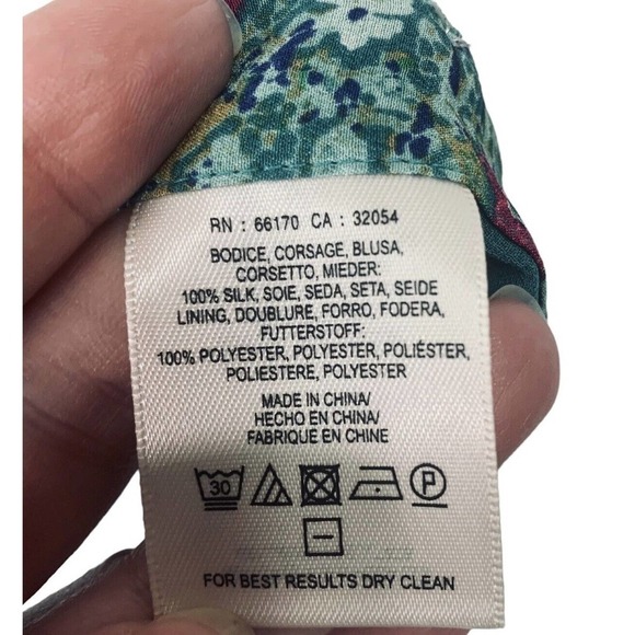 Anthropologie Maeve Meret Green Paisley Silk Tunic Top Womens Size 2 NWT $118 - Picture 12 of 16